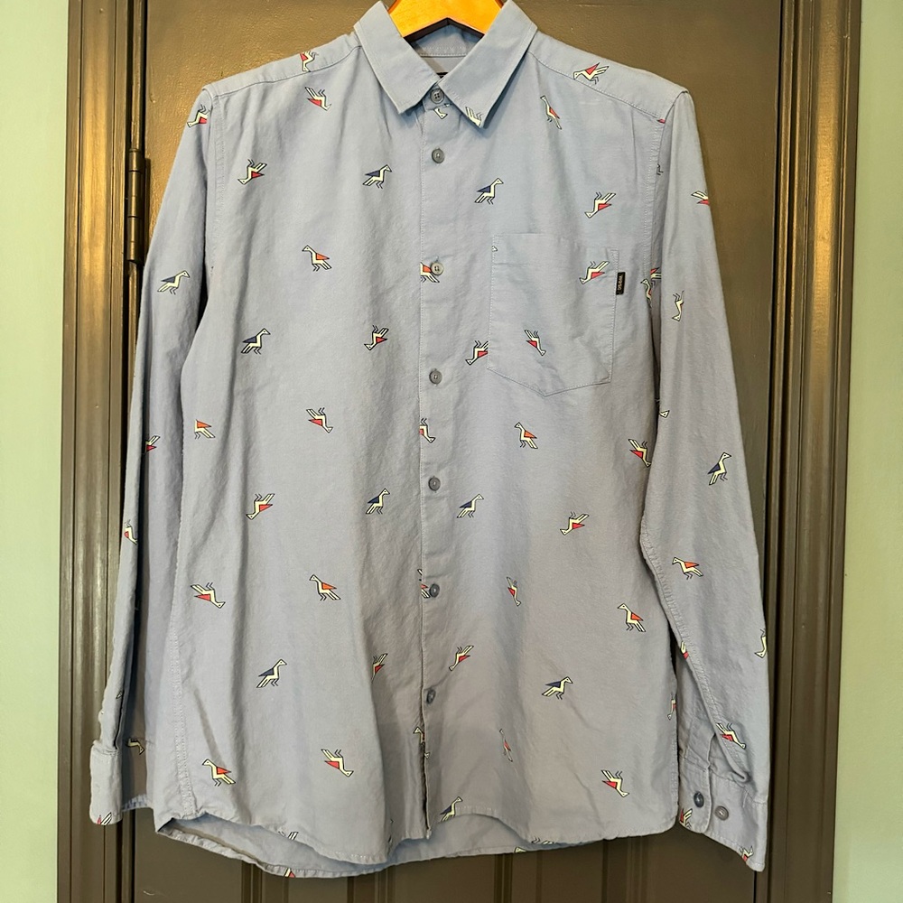 WeSC 🦜 Bird Print LS Button Down Shirt